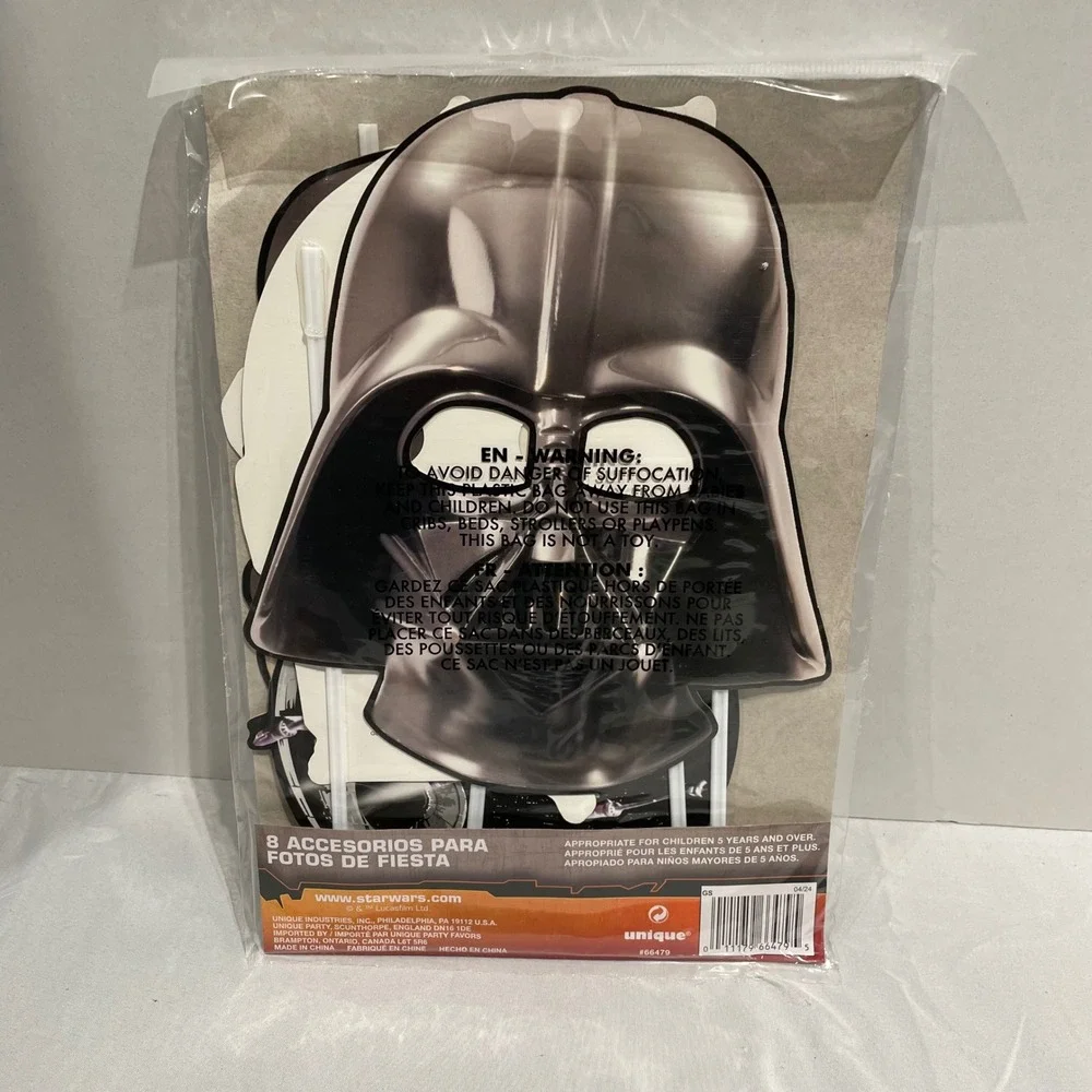 Star Wars 8 Piece Party Photo Booth Props Darth Vader Yoda Disney‎ Unique 66479